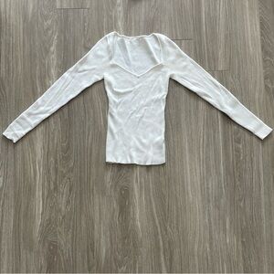 Anthropologie Cream Long Sleeve Top